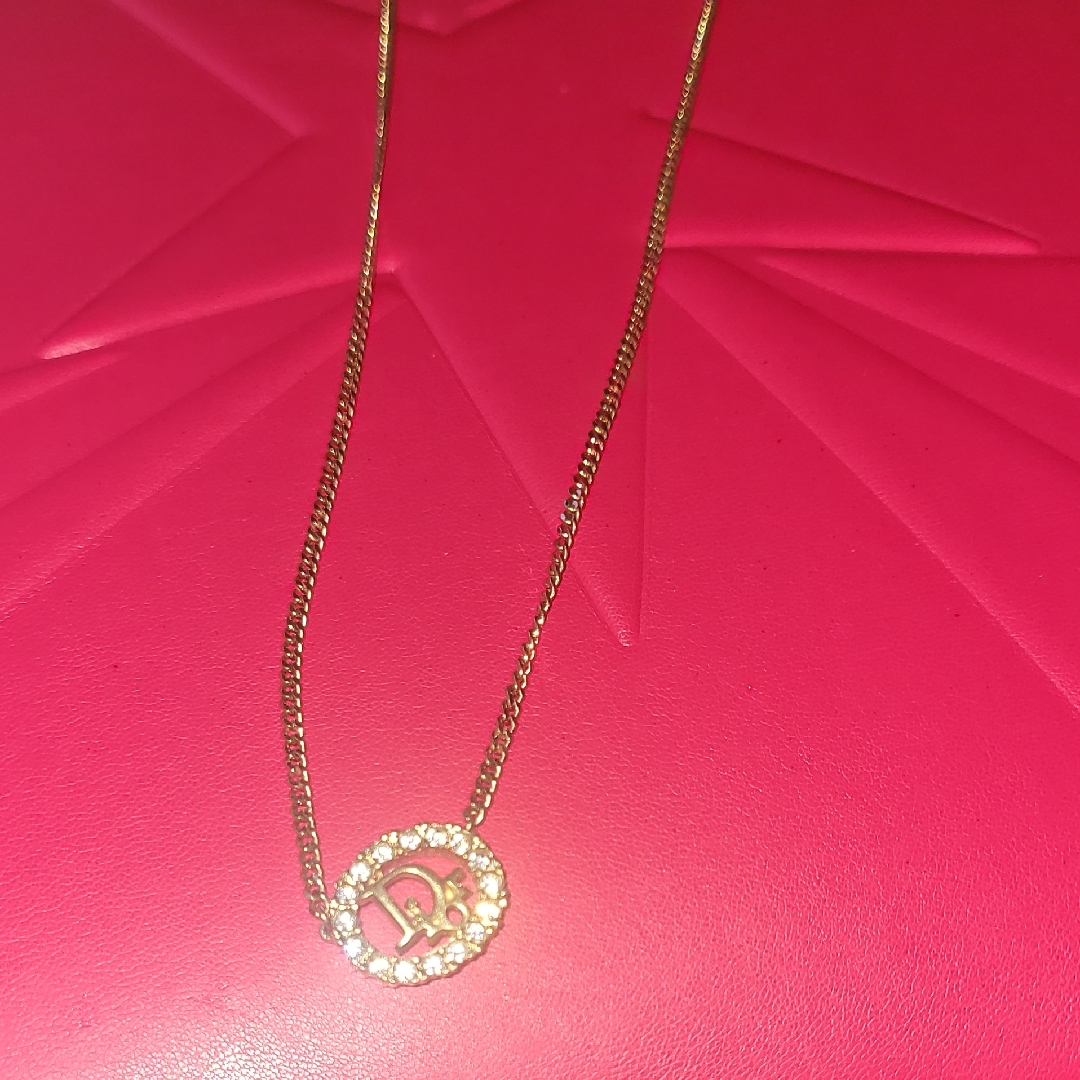 Dior Gold Crystal Pendant Necklace 135$